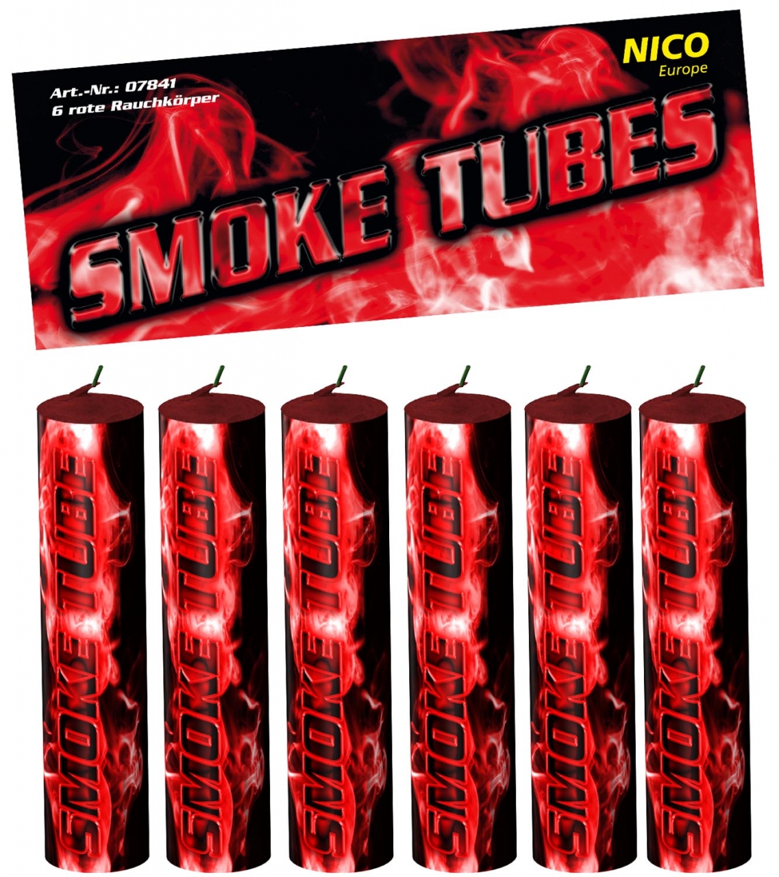 Feuerwerk Smoke Tubes – Rot von Nico online kaufen im Pyroshop von Funkelfun