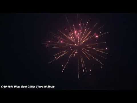 Blue & Golden Glitter Chrysanthemum w tail